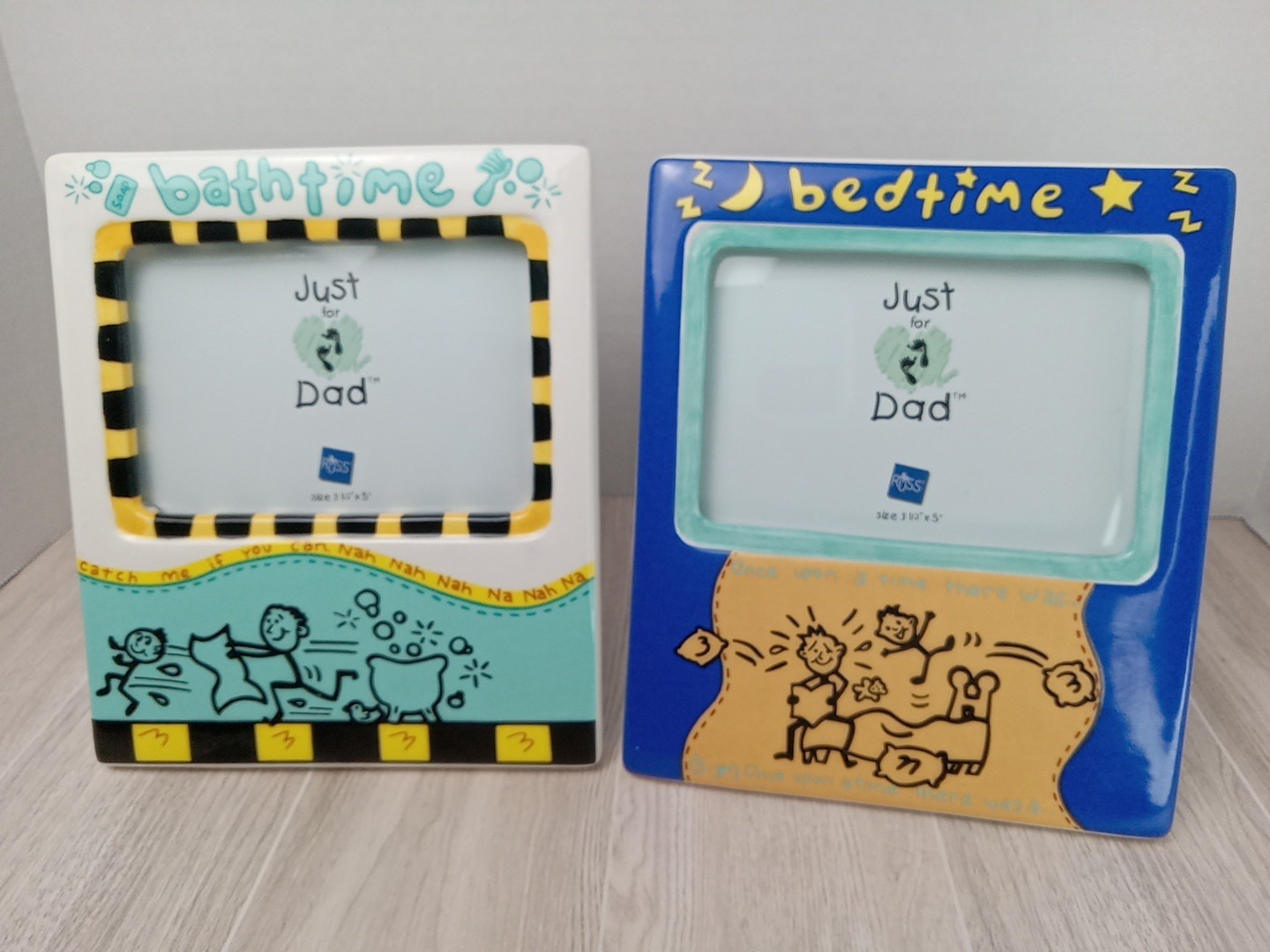 Russ Picture Frame Bedtime & Bathtime Ceramic Easel Back 3 1/2\