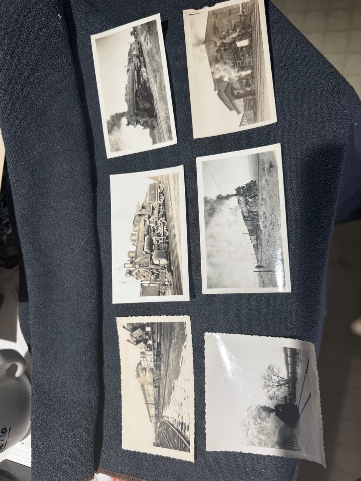 Lot of 6 Vintage B&W Railroad Train Photos  Collection