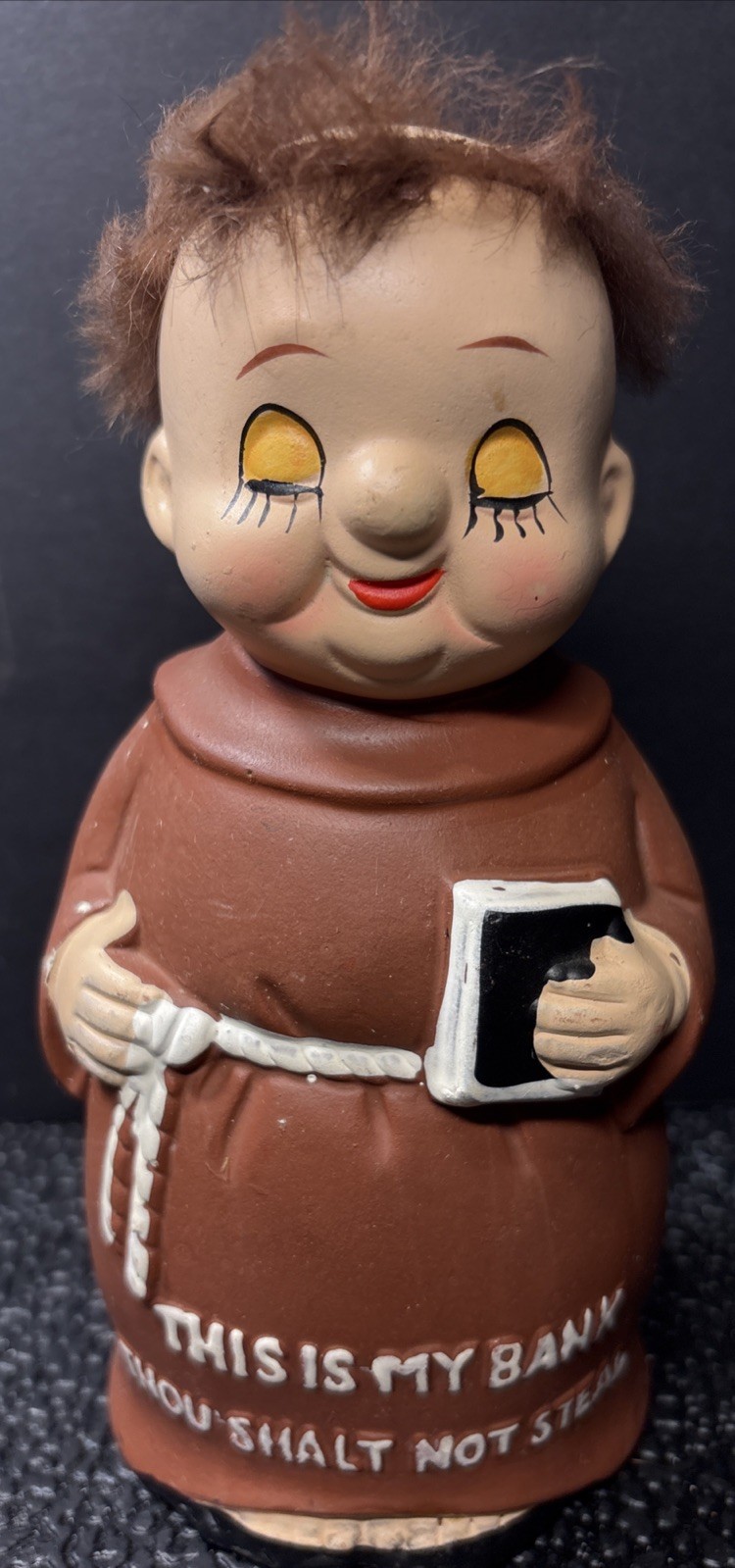 Vintage Monk Friar Tuck Ceramic Coin Bank \