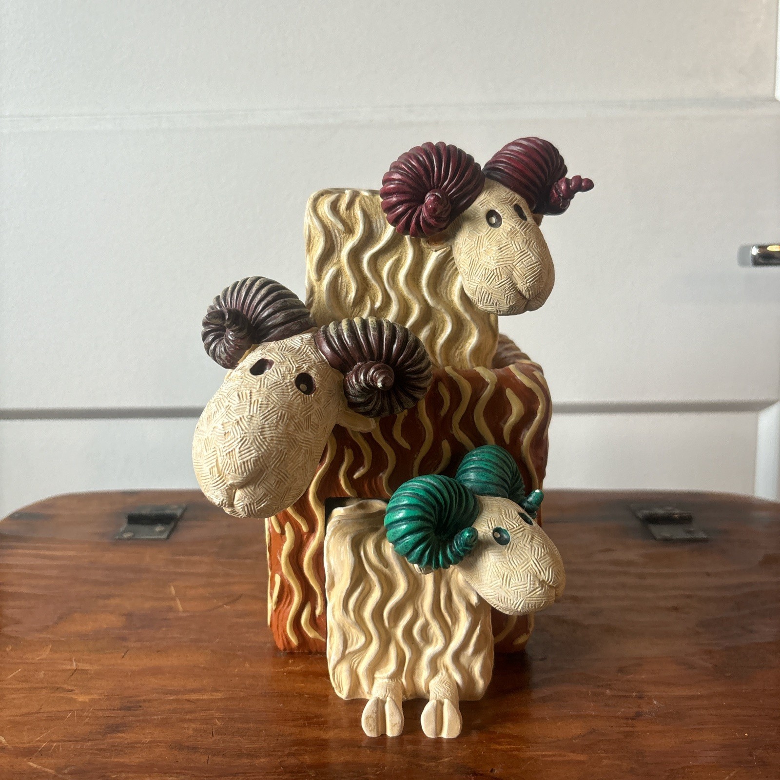  Rams  Farmyard Fun Artforum Funky Colours Heavy 3 Piece Set Ronnie , Eric , Joe