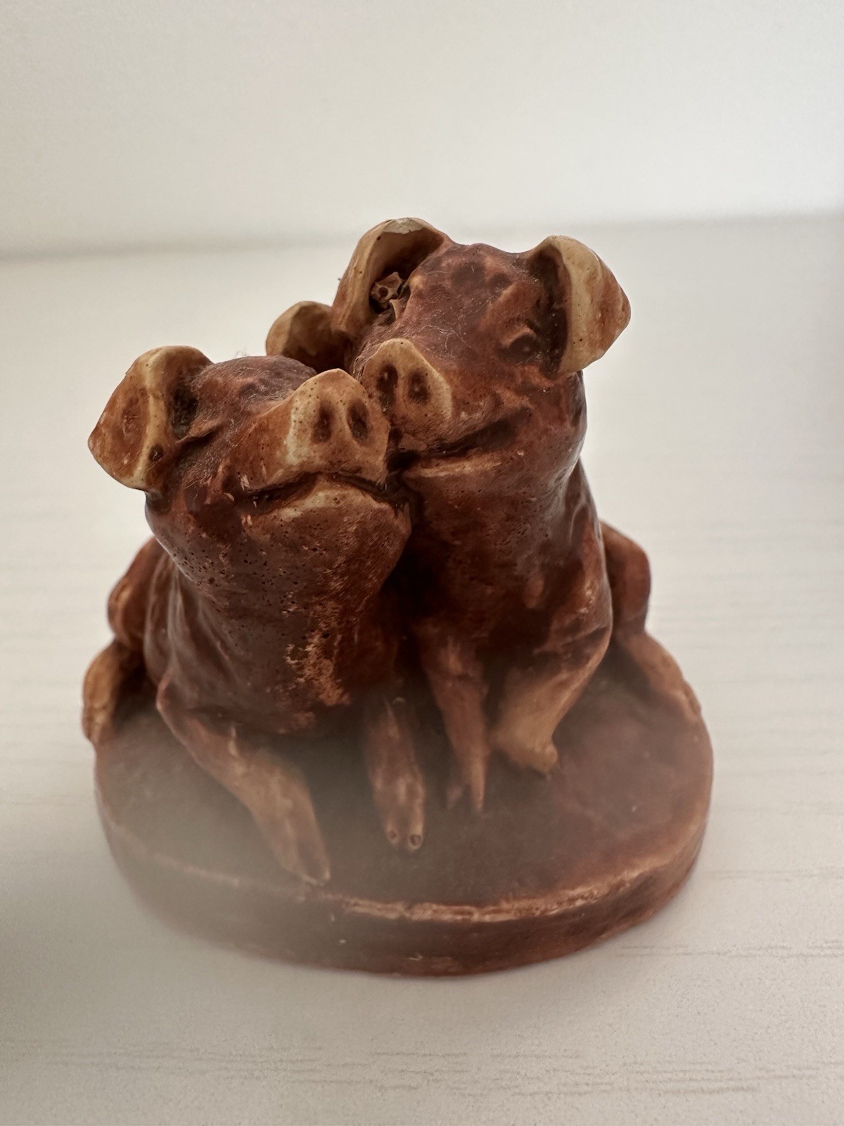 Vintage 1976 Two Little Love Pig’s Figurine Sculpture J.H. Wilson Farmhouse