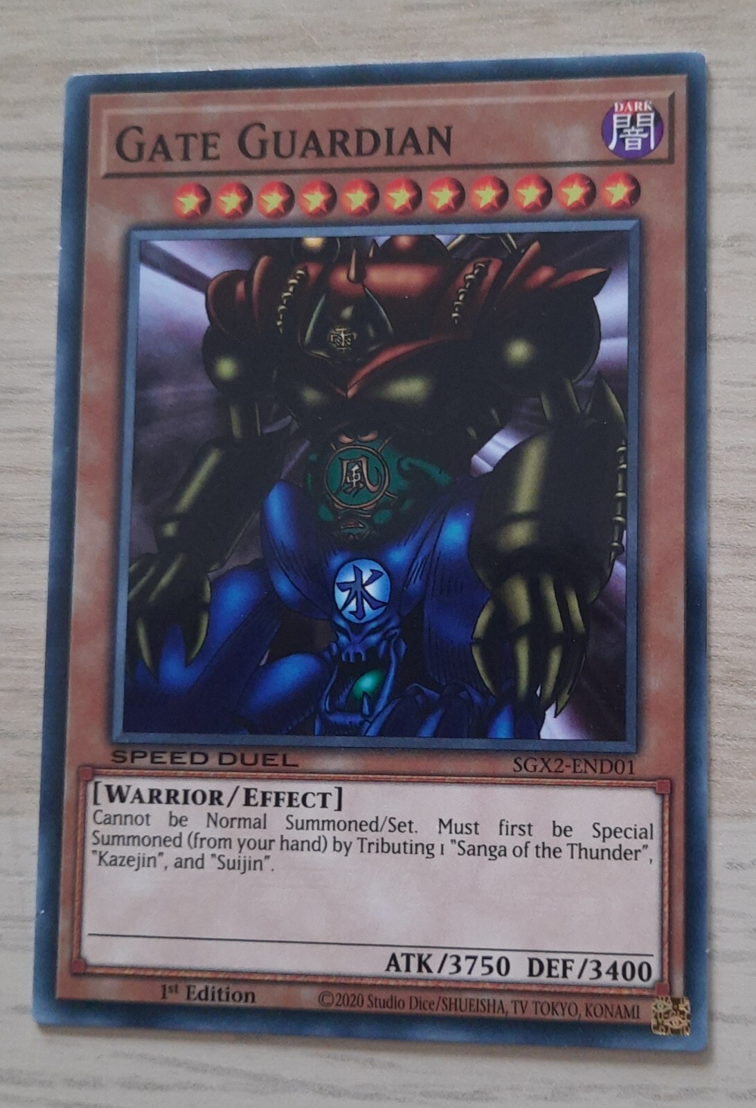 Yu-Gi-Oh Gate Guardian - Speed Duel - Warrior - ATK/3750 - DEF / 3400 - NM