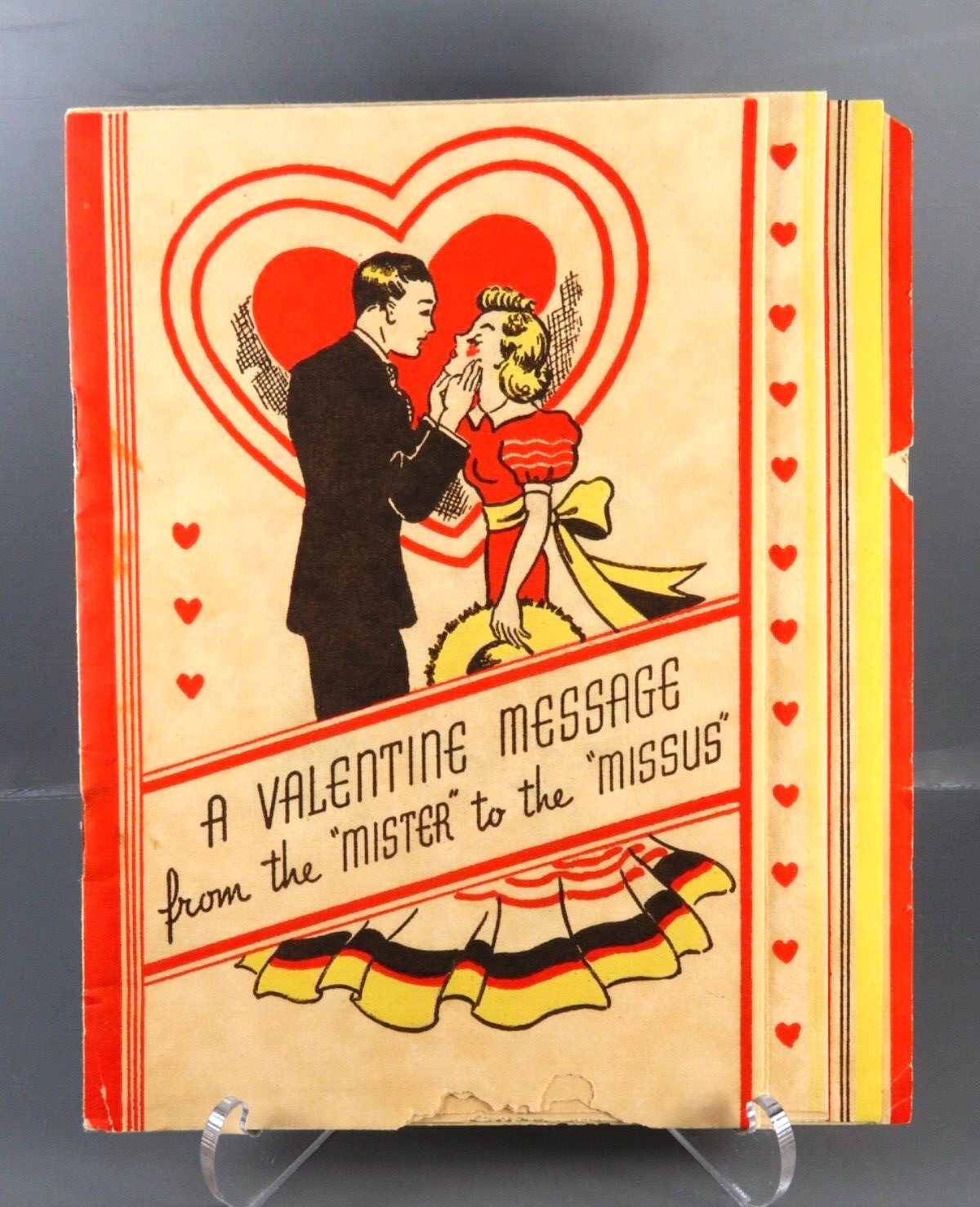VTG Valentine Card MALE CHAUVINIST SEXIST RUDE Raising His Fist at Her CRAZY VTG Valentine Card MALE CHAUVINIST SEXIST RUDE Raising His Fist at Her CRAZY