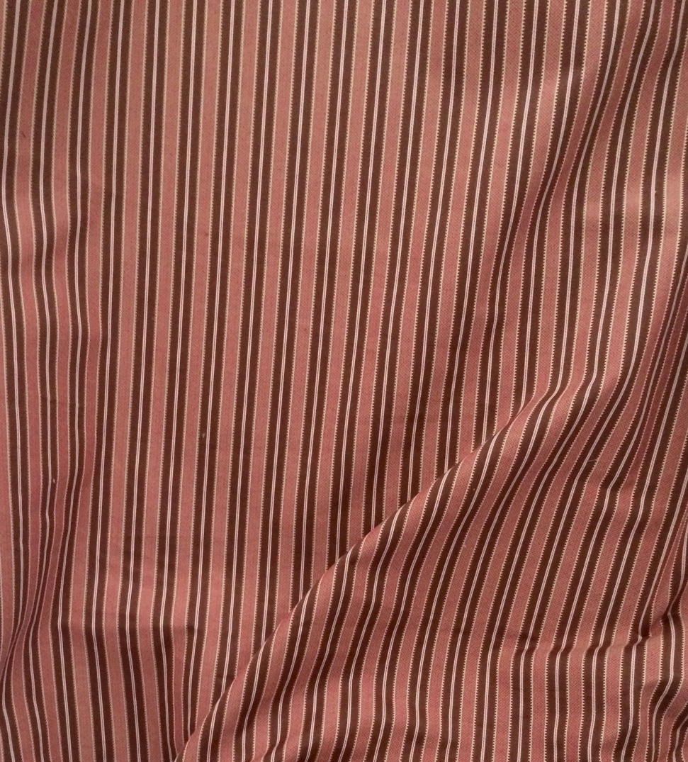 DONGHIA  Souk Stripe vertical woven France  brown cotton  new 2+  yards 