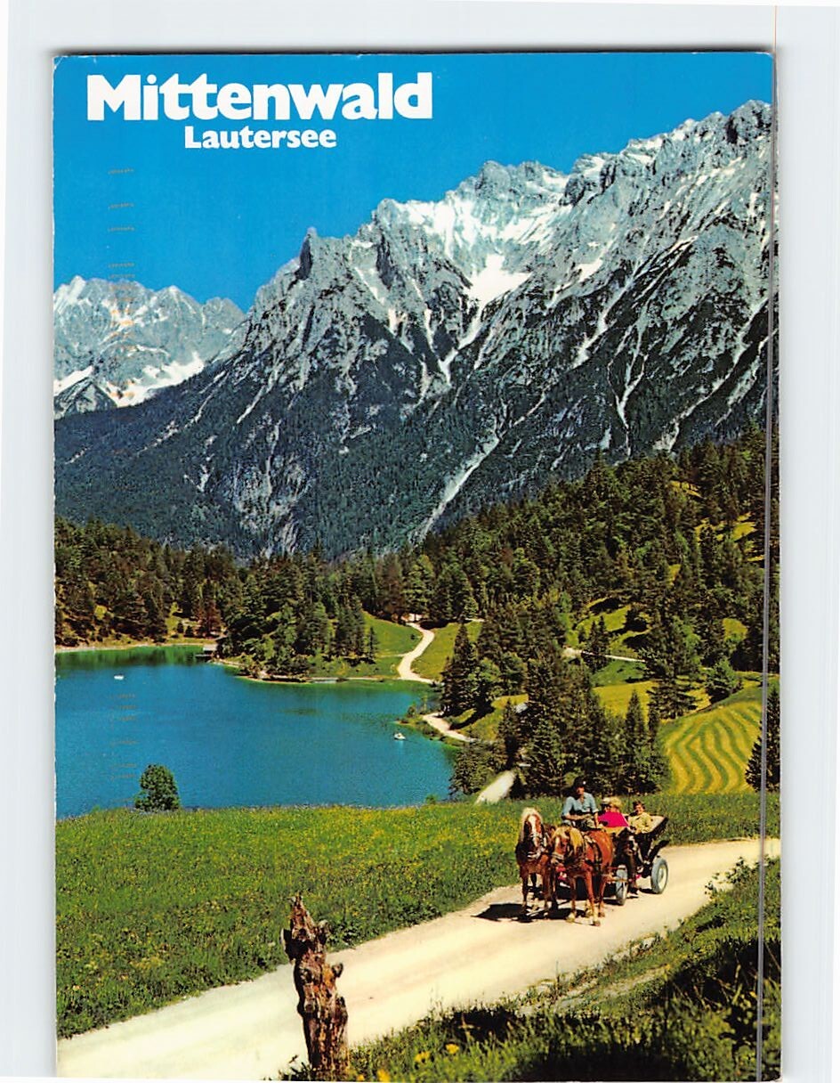 Postcard Mittenwald Lautersee Germany