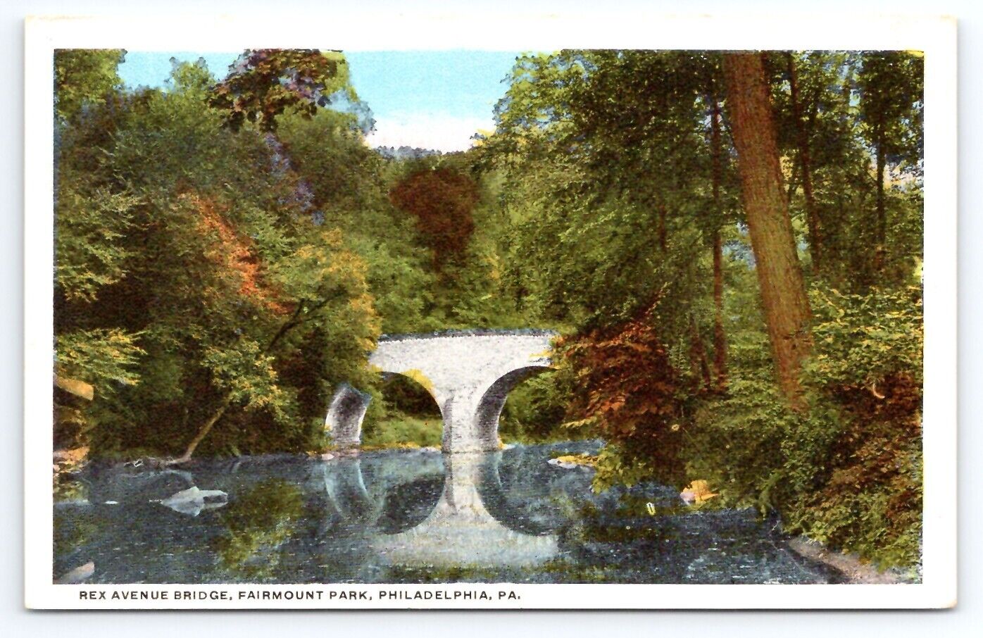 1930-45 Rex Avenue Bridge Fairmount Park Philadelphia PA  Wissahickon Postcard