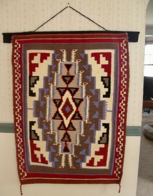 Vintage Klagetoh Navajo Rug Handwoven Wool Native American Weaving 33.5\ Vintage Klagetoh Navajo Rug Handwoven Wool Native American Weaving 33.5\
