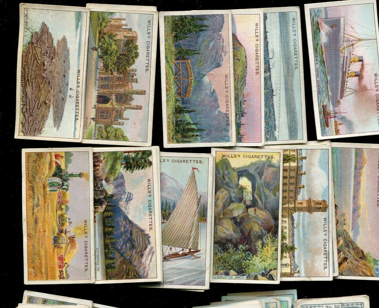 1914 WILLS CIGARETTES OVERSEAS DOMINIONS AUSTRALIA 50 TOBACCO CARD SET