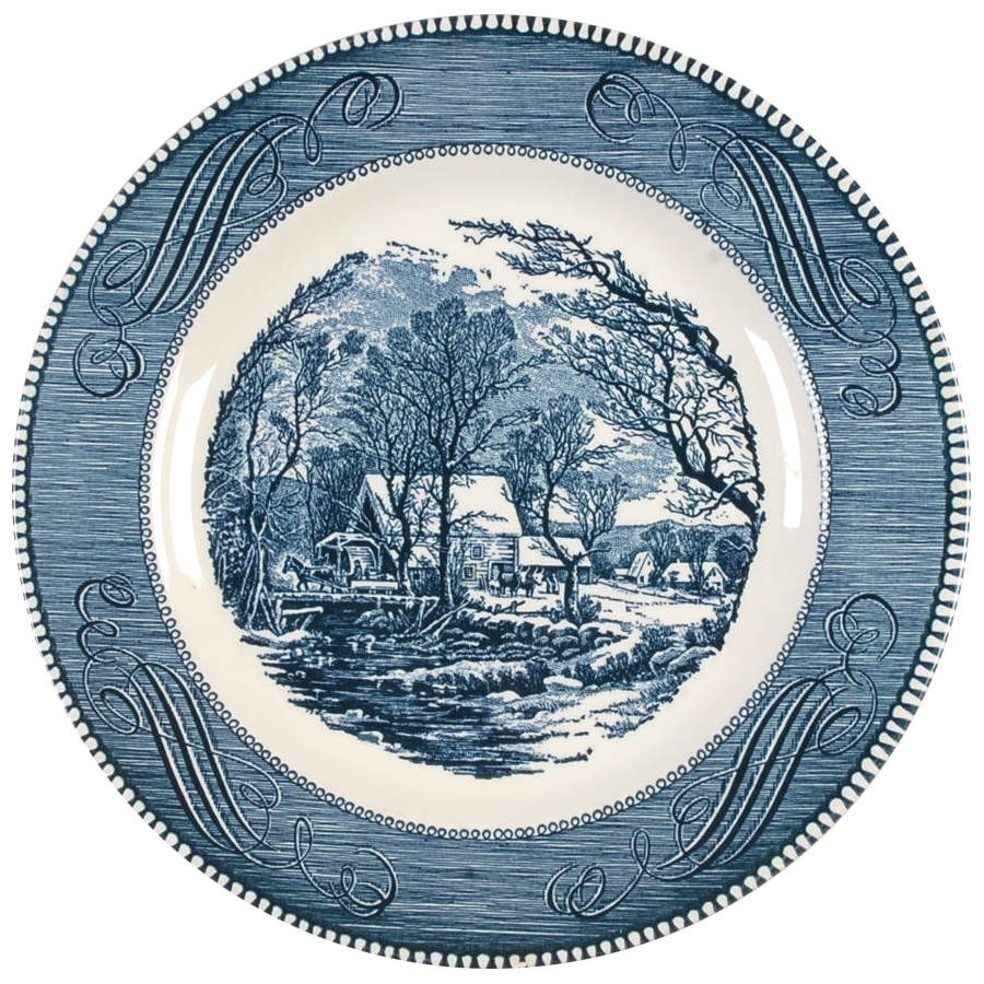 Royal  Currier and Ives Blue Dinner Plate 5979118