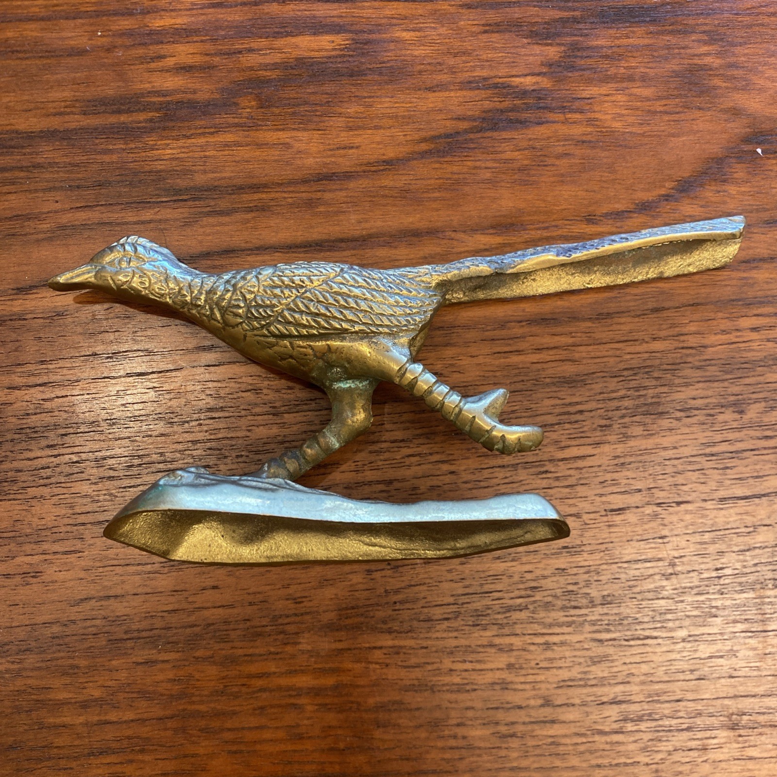 Vintage Mid Century Brass Roadrunner Roadrunner Bird Figure Southwest 