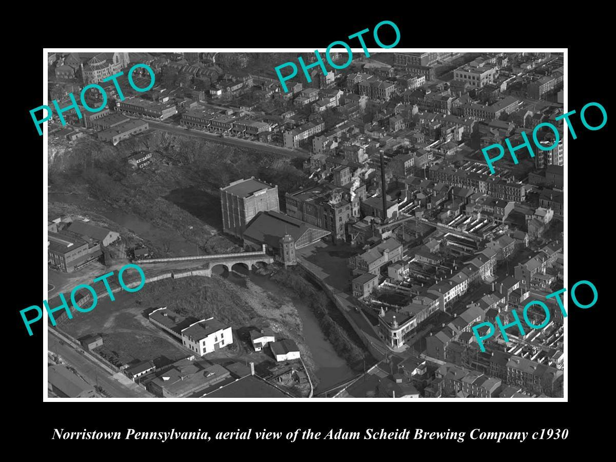 OLD 8x6 HISTORIC PHOTO OF NORRISTOWN PENNSYLVANIA THE SCHEIDT BREWERY c1930