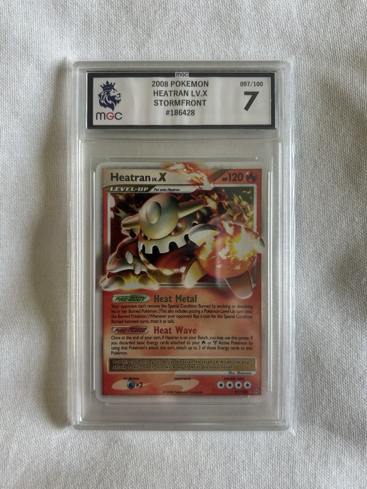 2008 Pokémon Heatran LV.X 097/100 (Grade 7 / MGC)