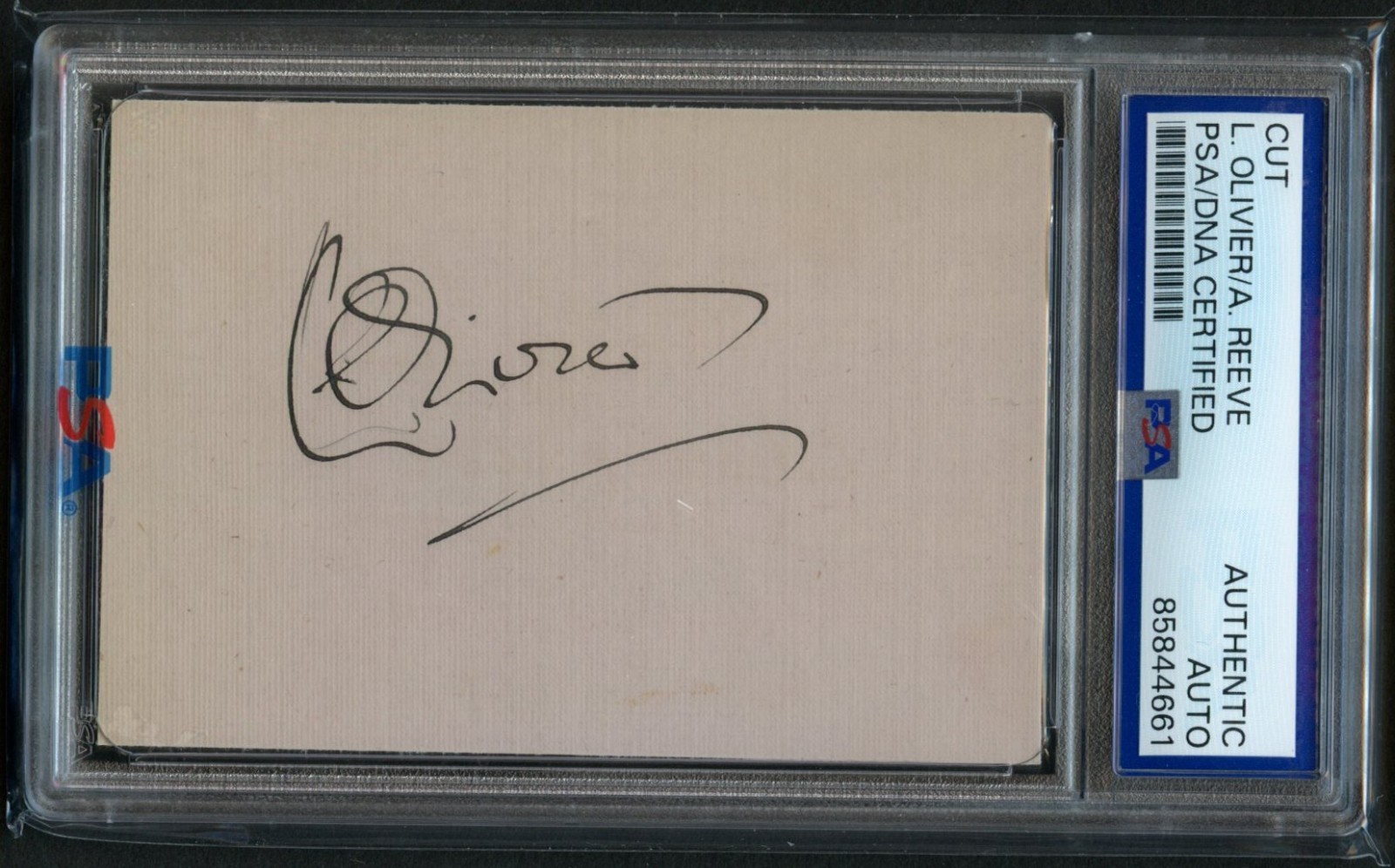 Laurence Olivier & Ada Reeve signed autograph 2x3.5 Cut Actors Film Theater PSA