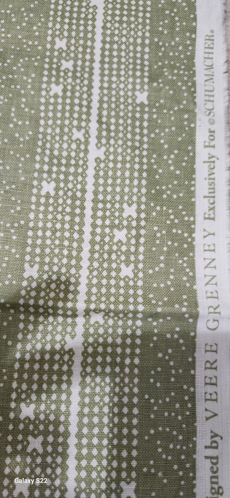 1 Yard Schumacher Stella Stripe Veere Greeney Fabric