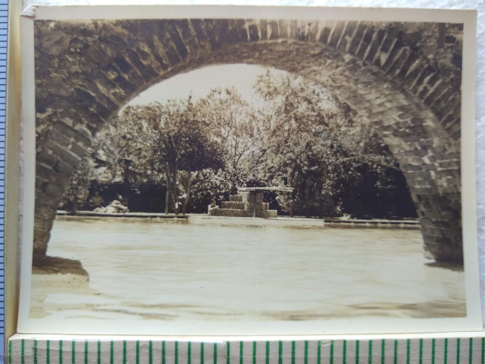 Postcard Vintage/Old Picture Under the Bridge/Arc Scene RPPC