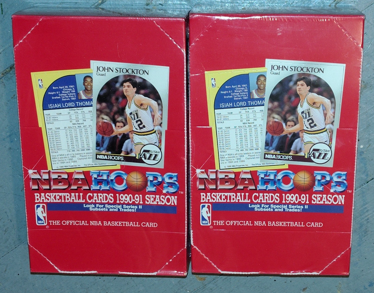 Vintage 2 Packages 1990-1991 NBA Hoops Basketball Cards 2 Sealed Boxes