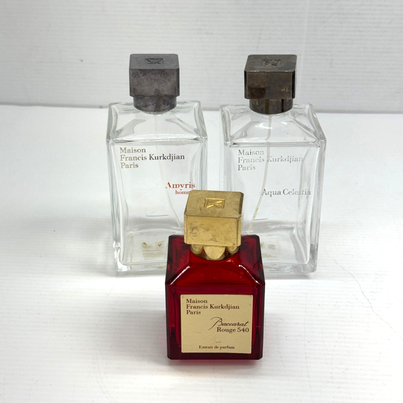 Maison Francis Kurkdjian Empty Bottles Lot Baccarat Rouge 540 Amyris Aqua Celest Maison Francis Kurkdjian Empty Bottles Lot Baccarat Rouge 540 Amyris Aqua Celest
