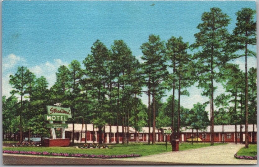 c1950s LEXINGTON, North Carolina Postcard STRADIVARI MOTEL Roadside LINEN Unused