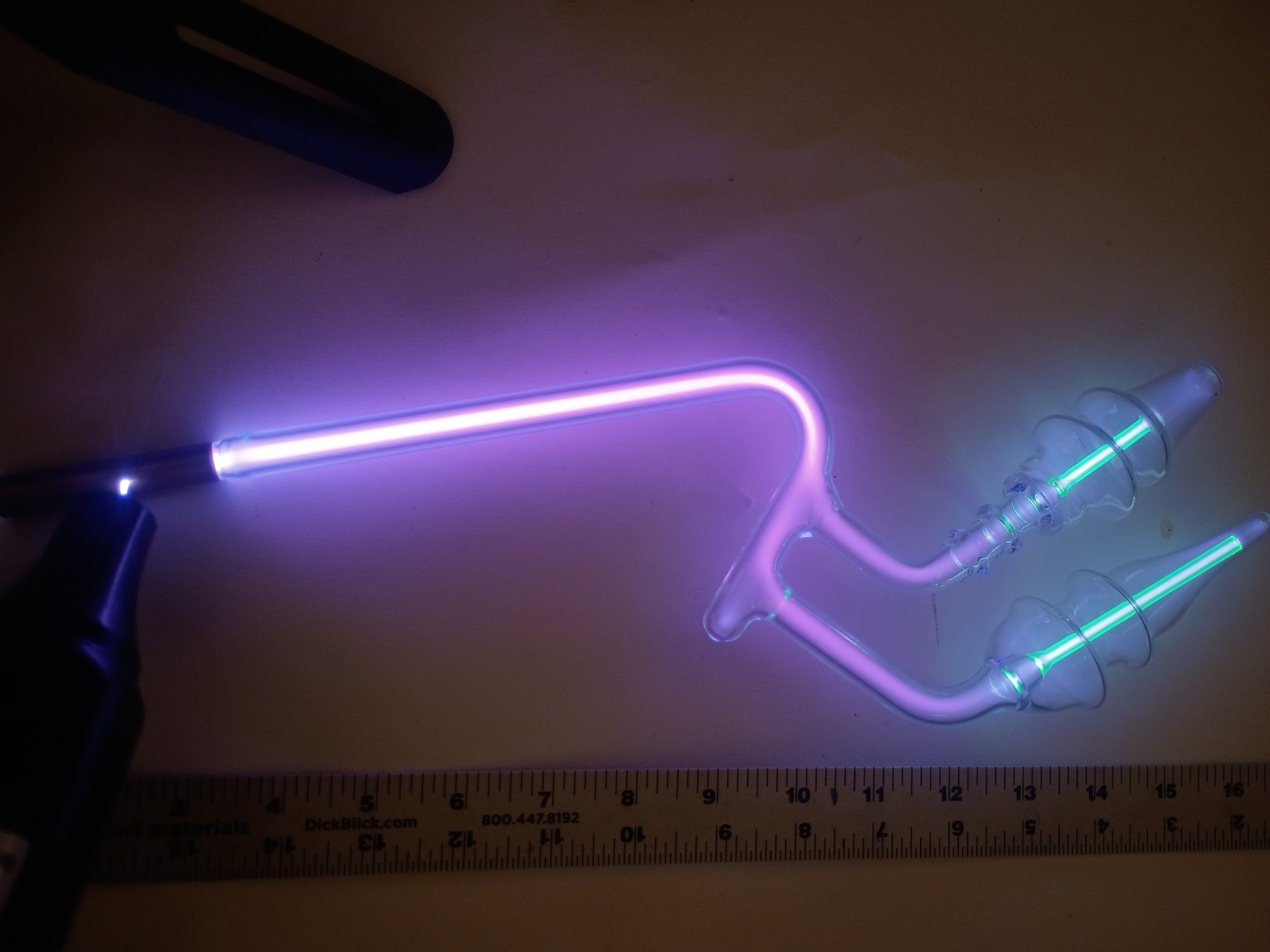 Crazy uranium glass plasma rife tube violet ray wand geissler bulb electrode