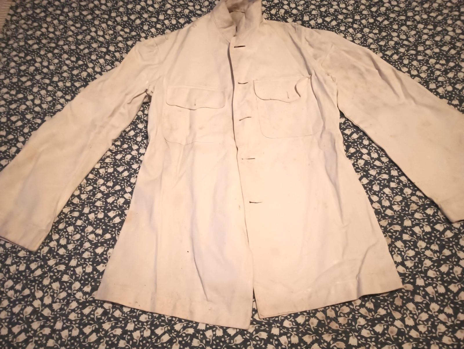 Vintage U.S. Navy Naval Dress White Uniform military coat jacket WW11? officers