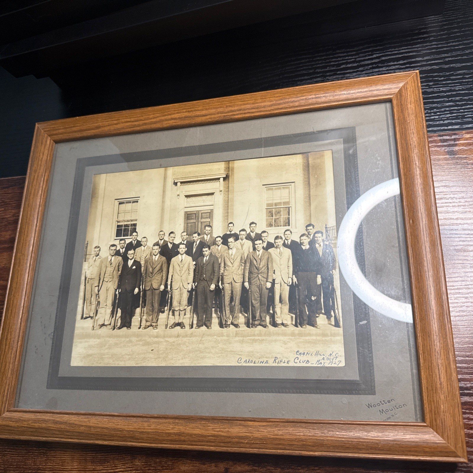 ANTIQUE 1927 FRAMED PHOTO Chapel Hill NC RIFLE GUN CLUB