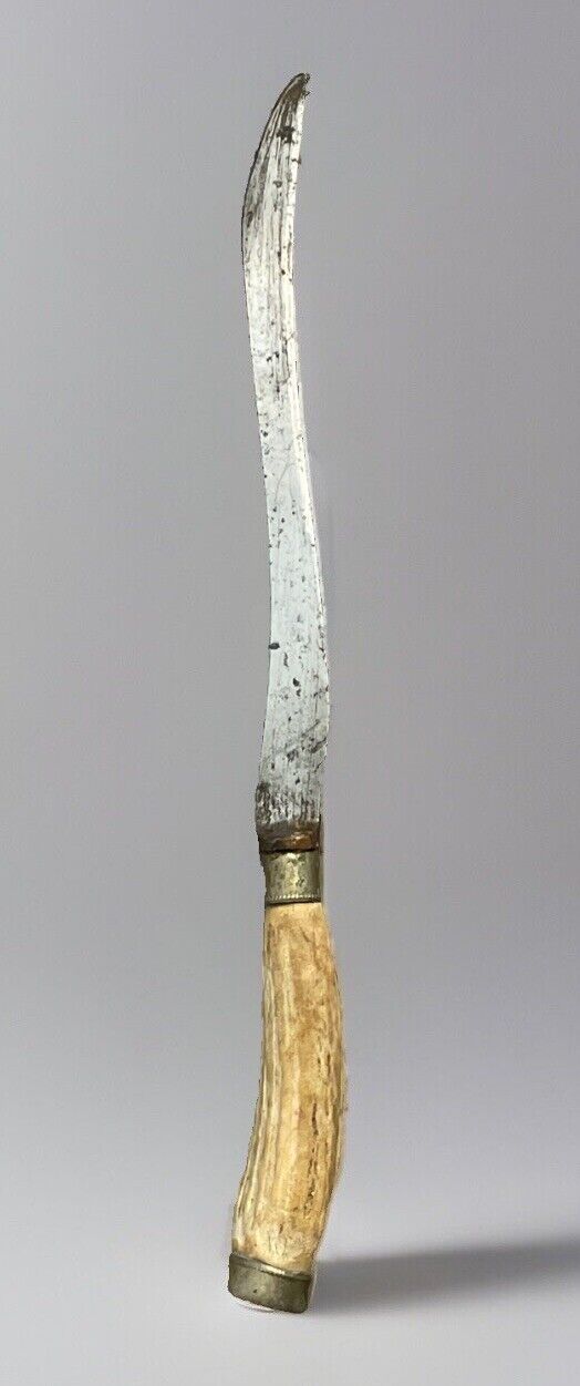 VTG Royal Brand Cutlery Co Knife Sheffield England Antler Stag Handle 9” Blade