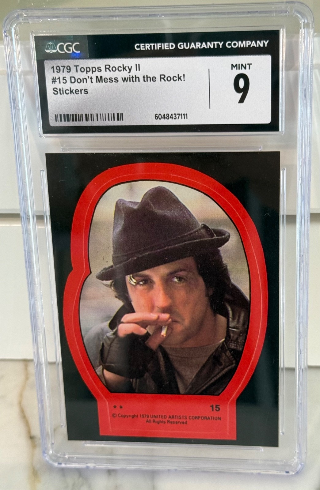 1979 TOPPS ROCKY II STICKERS #15 DON\'T MESS WITH THE ROCK CGC 9 POP 2, 0 Higher 1979 TOPPS ROCKY II STICKERS #15 DON\'T MESS WITH THE ROCK CGC 9 POP 2, 0 Higher