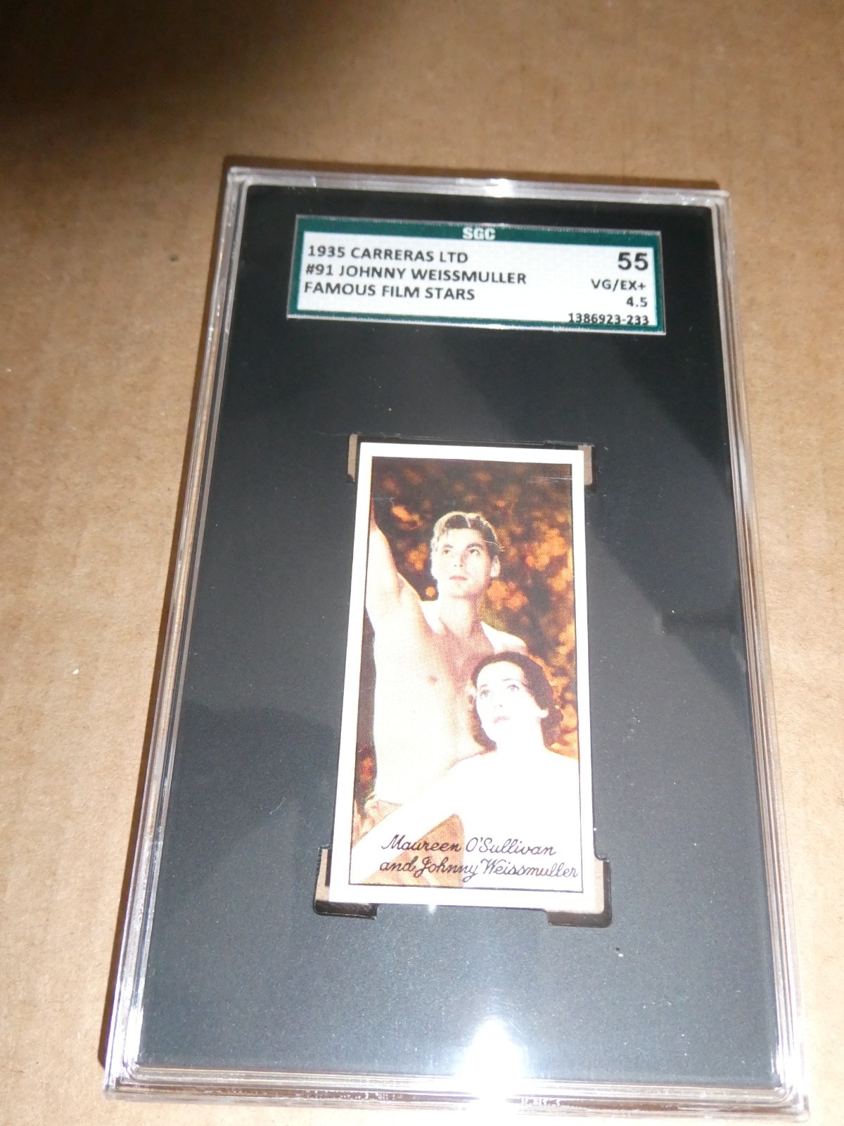 HTF SGC 4.5 55 1935 Carreras #91 Tarzan Johnny Weissmuller Film Stars Card