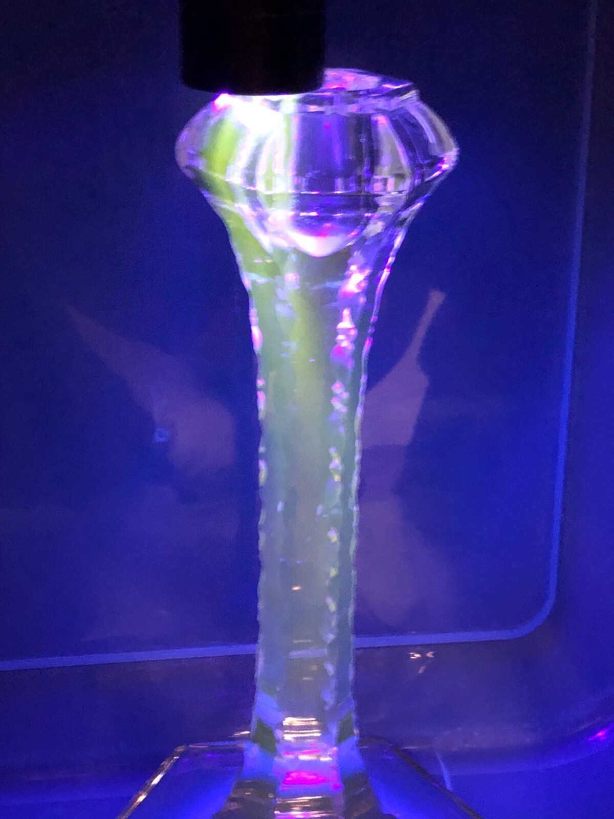Antique Pitkin And Brooks Cut Glass Candle Holder Candlestick With Elegant Notch