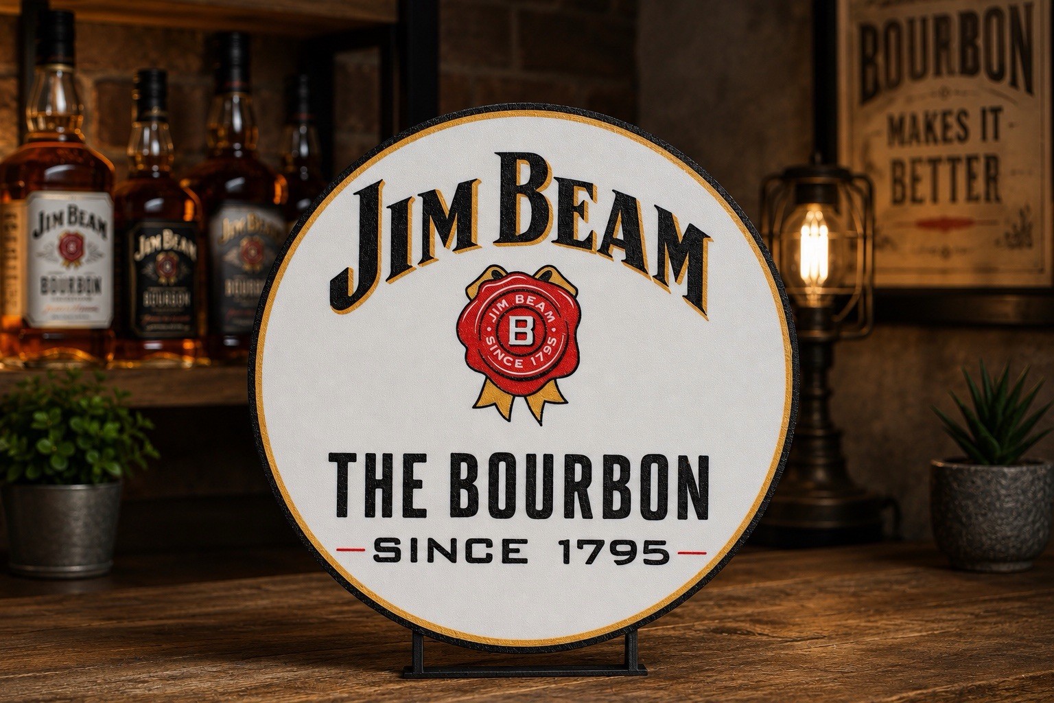Jim Beam Lightbox 9.5 Diameter Sign