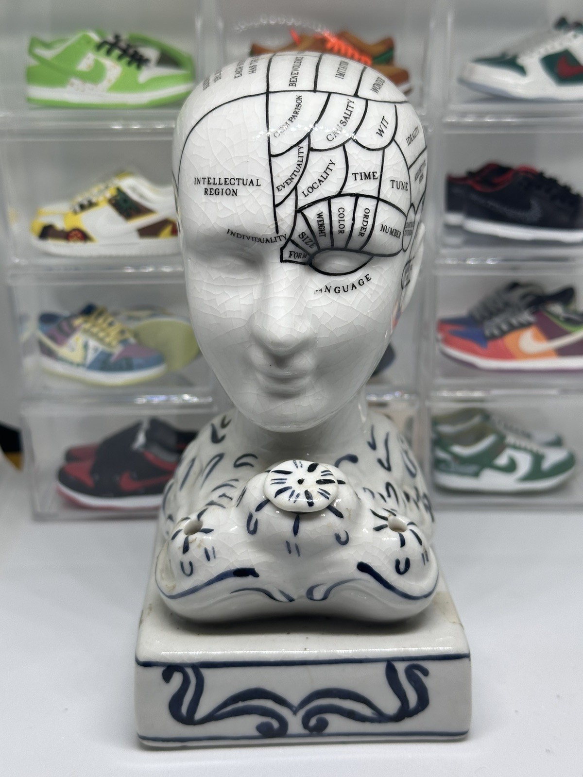 Authentic Models Phrenology head Statue Inkwell vintage collectible Authentic Models Phrenology head Statue Inkwell vintage collectible