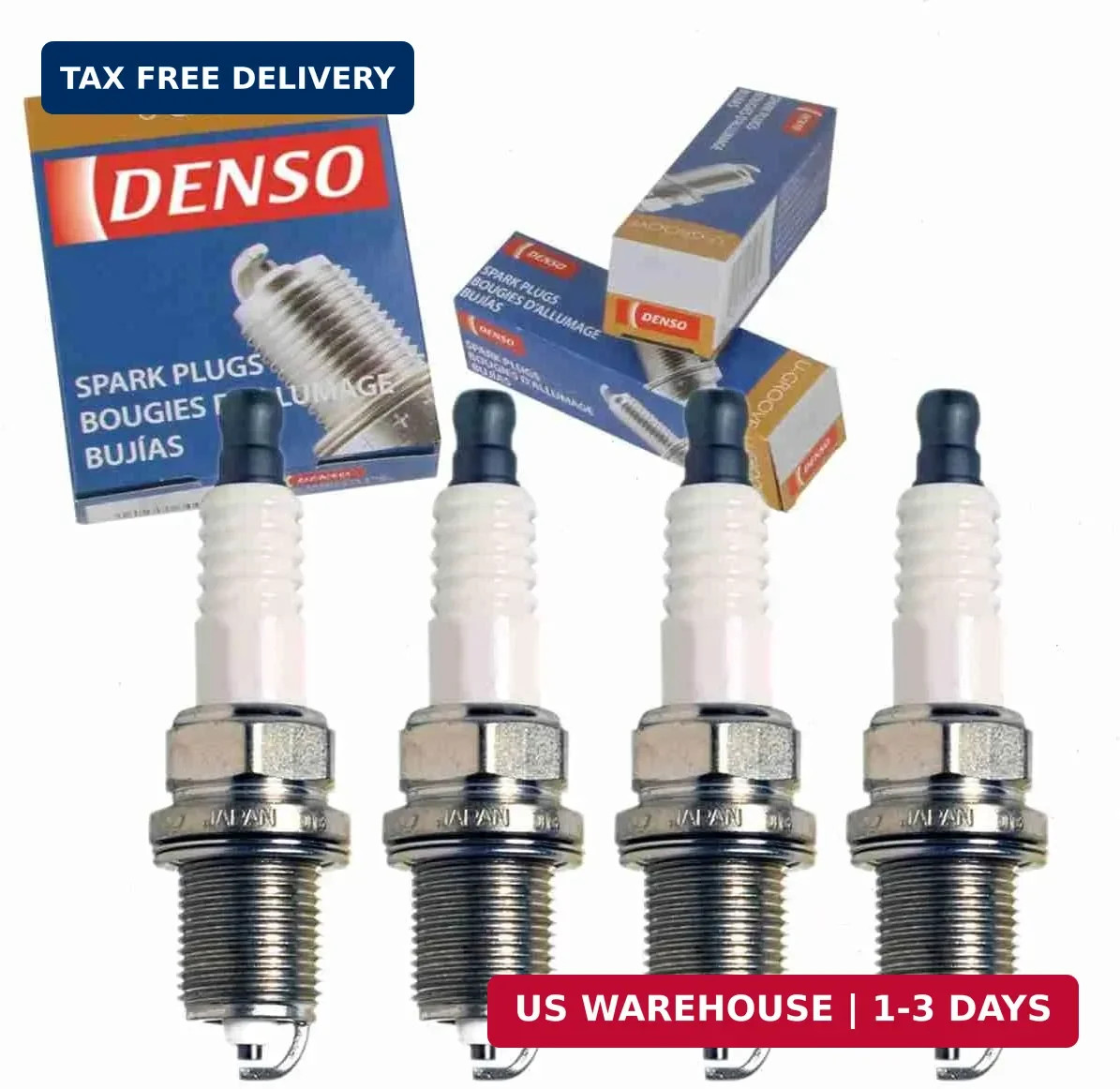 4 pc DENSO Standard U-Groove Spark Plugs compatible with Toyota Corolla 1.6L 1.8
