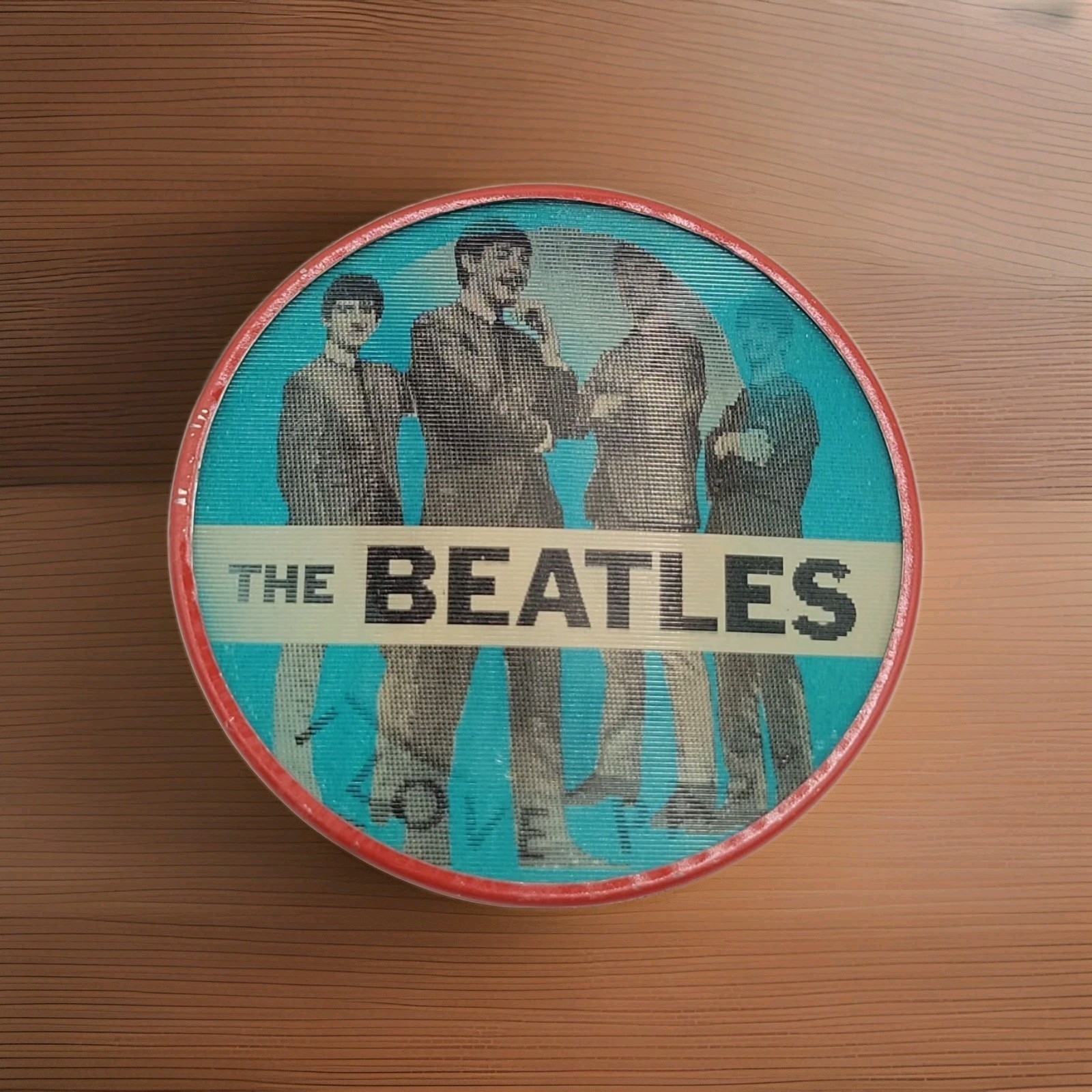 VINTAGE Blue Beatles Flicker I Love Paul LENTICULAR 2.5