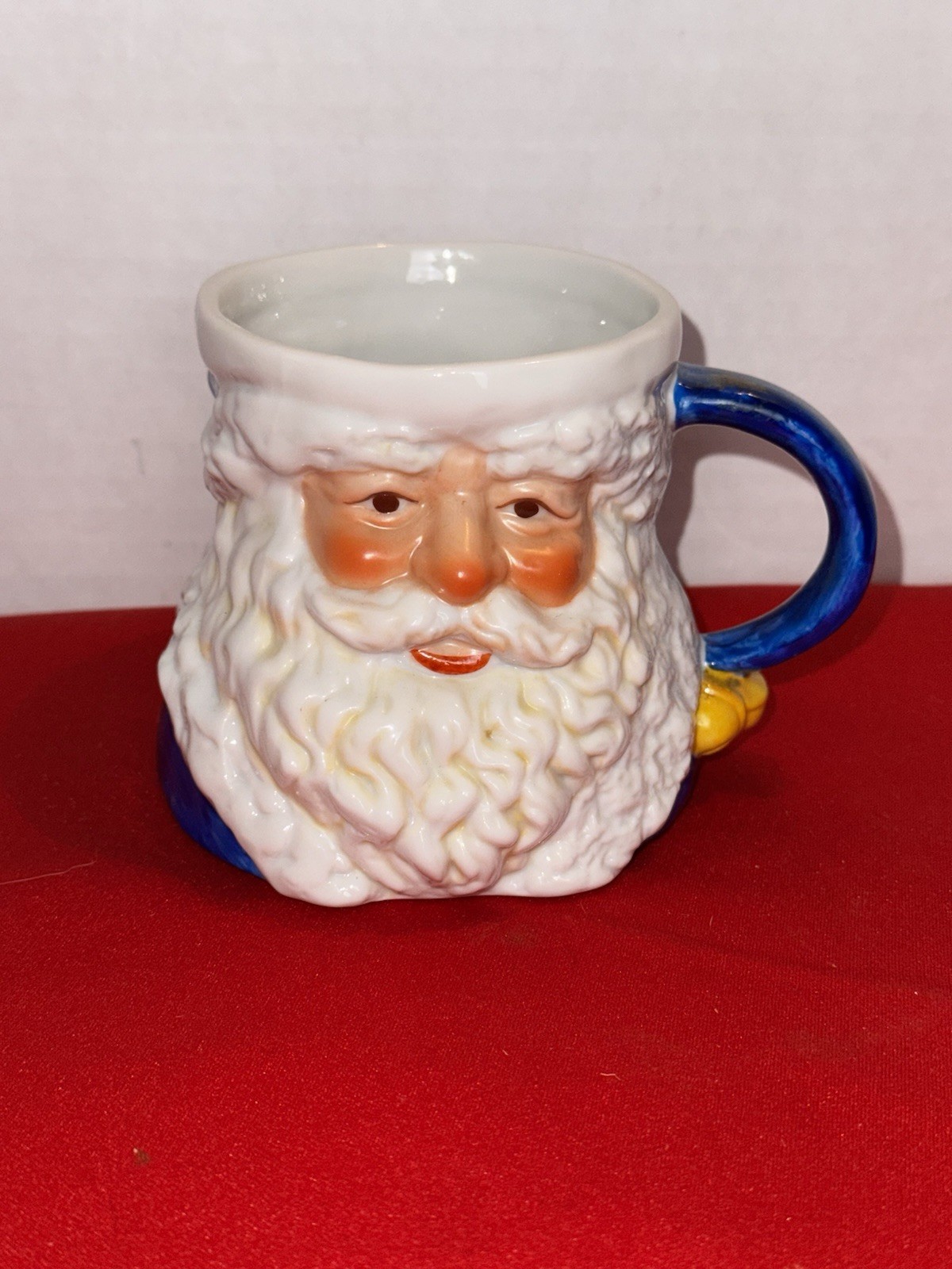1991 Possible Dreams Santa Mug Ceramic Christmas Father Christmas Taiwan Blue