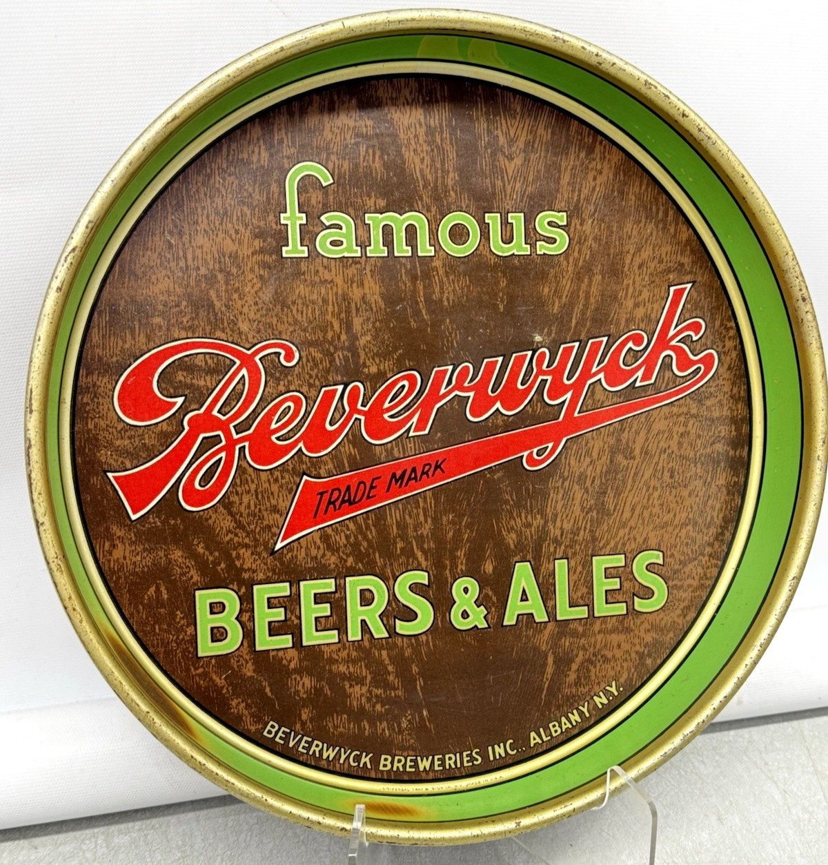 Vintage Beverwyck Beer & Ale Metal Serving Tray Albany New York NY 1930s 40s Vintage Beverwyck Beer & Ale Metal Serving Tray Albany New York NY 1930s 40s