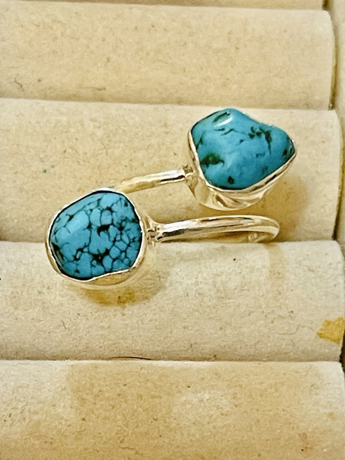 VTG Southwest 925 Sterling Silver Spider Turquoise Ring Size 8.25-8.5