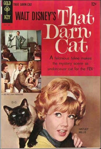 That Darn Cat (Walt Disney's...) #1 FN; Gold Key | Hayley Mills - w/Bag+Board