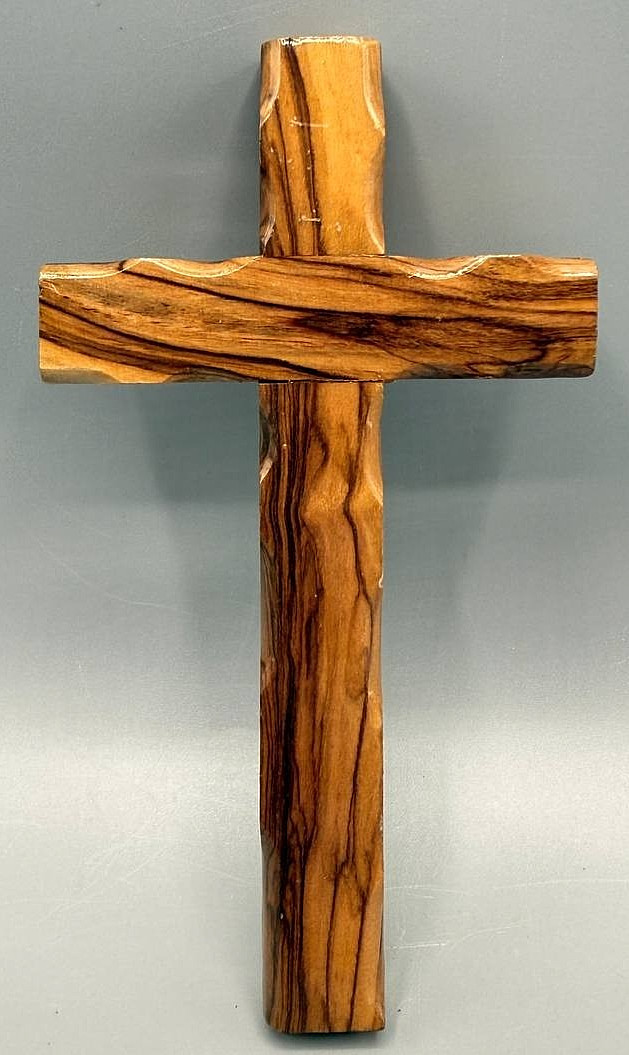 Genuine Hand-Carved Holy Land Olive Wood Wall Cross – 5” Religious Decor