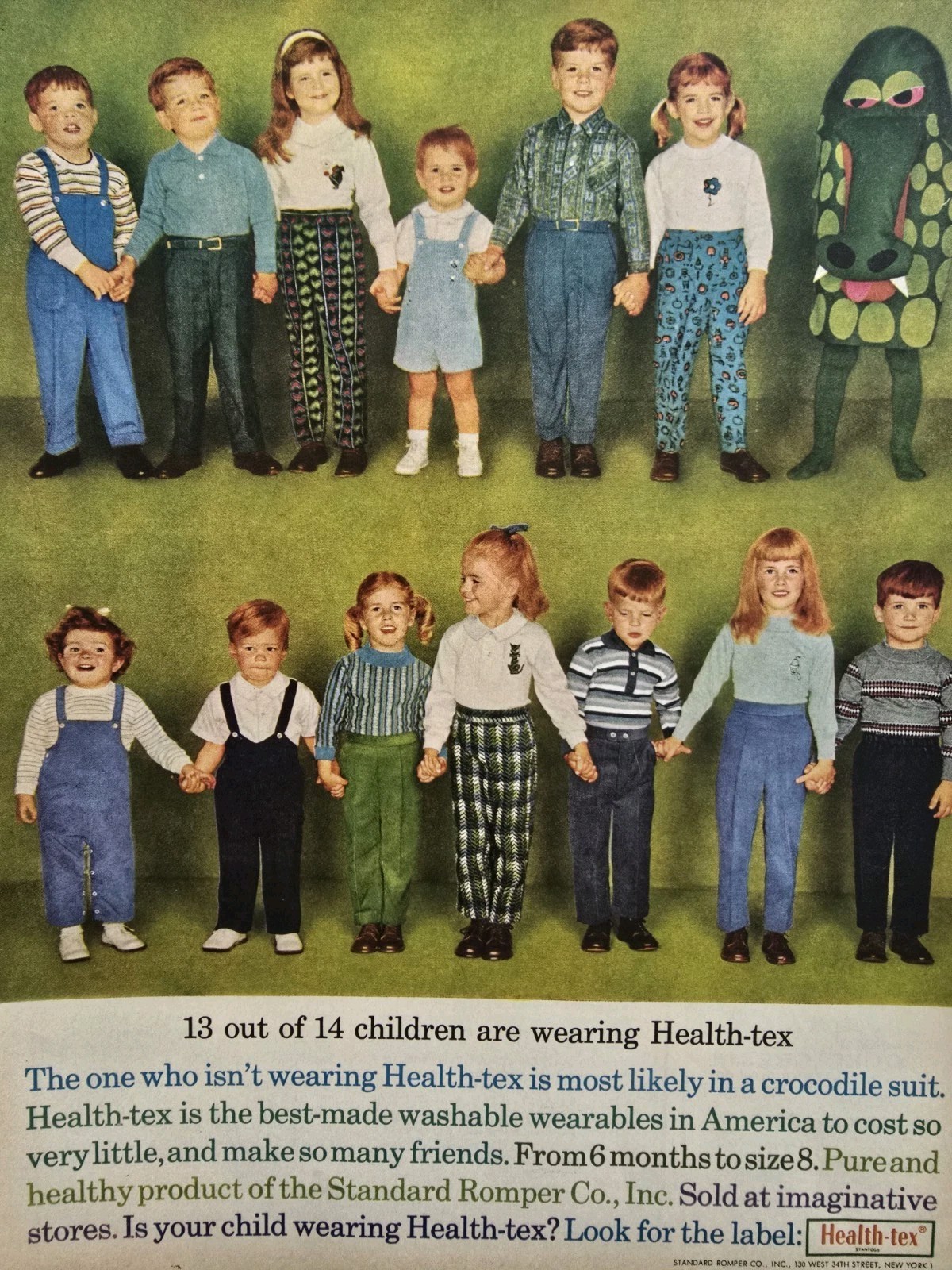 1962 Health-tex Boys girls Childrens romper clothing Vintage Fashion Ad 