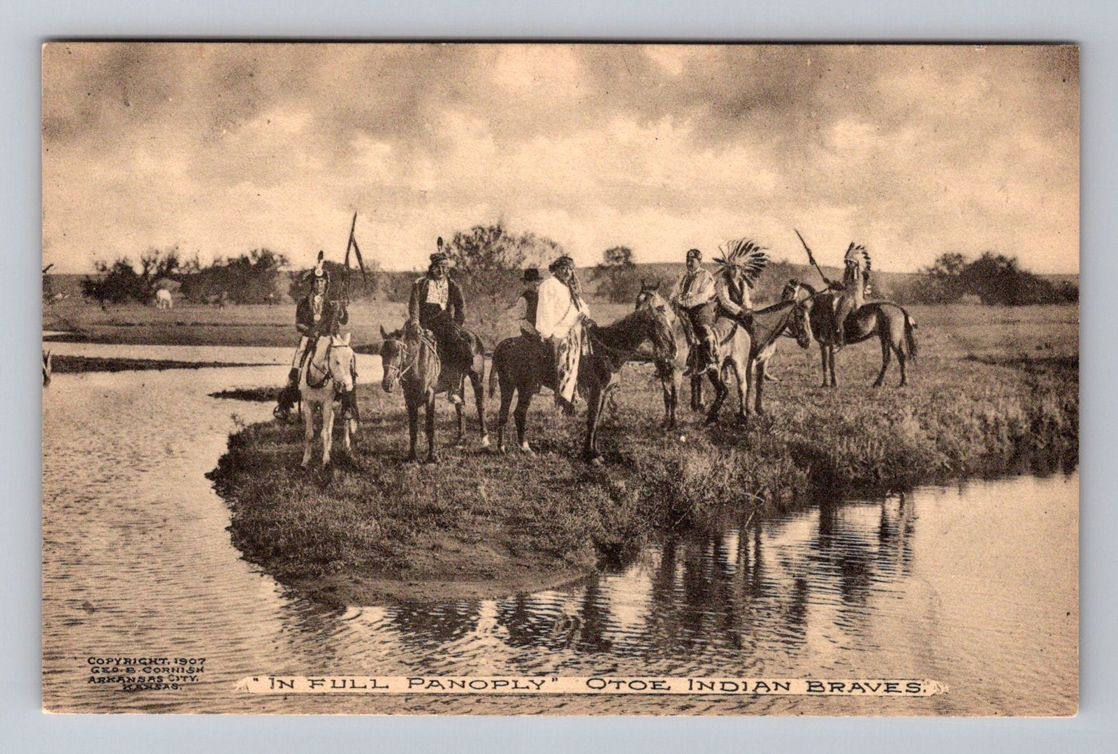 Arkansas City KS-Kansas, Otoe Indian Braves, Postal PC Vintage c1907 Postcard