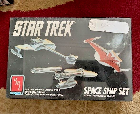 Star Trek AMT 1989 Space Ship Set 6677 Enterprise Bird of Prey Klingon Cruiser