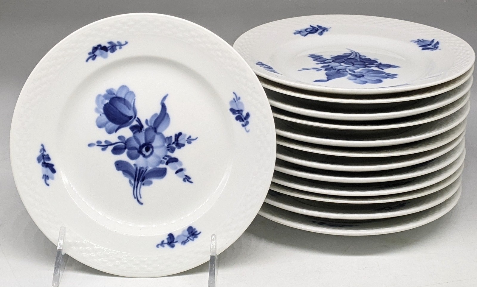 Royal Copenhagen Braided Blue Flowers Bread Plate 8092 **13 total**
