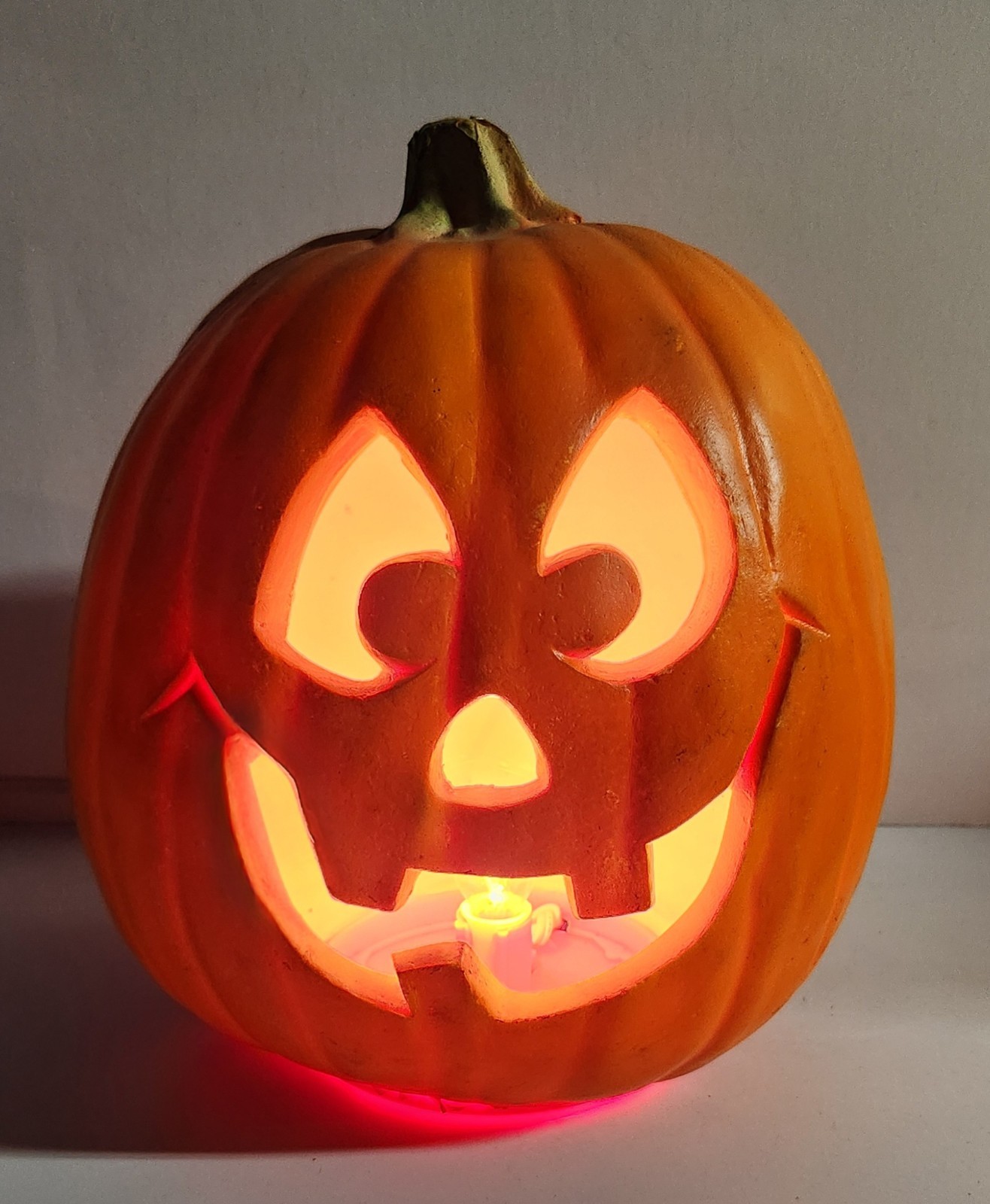 Vtg 1993 Trendmasters Foam Indoor Light Up Halloween Pumpkin Jack O Lantern Mold