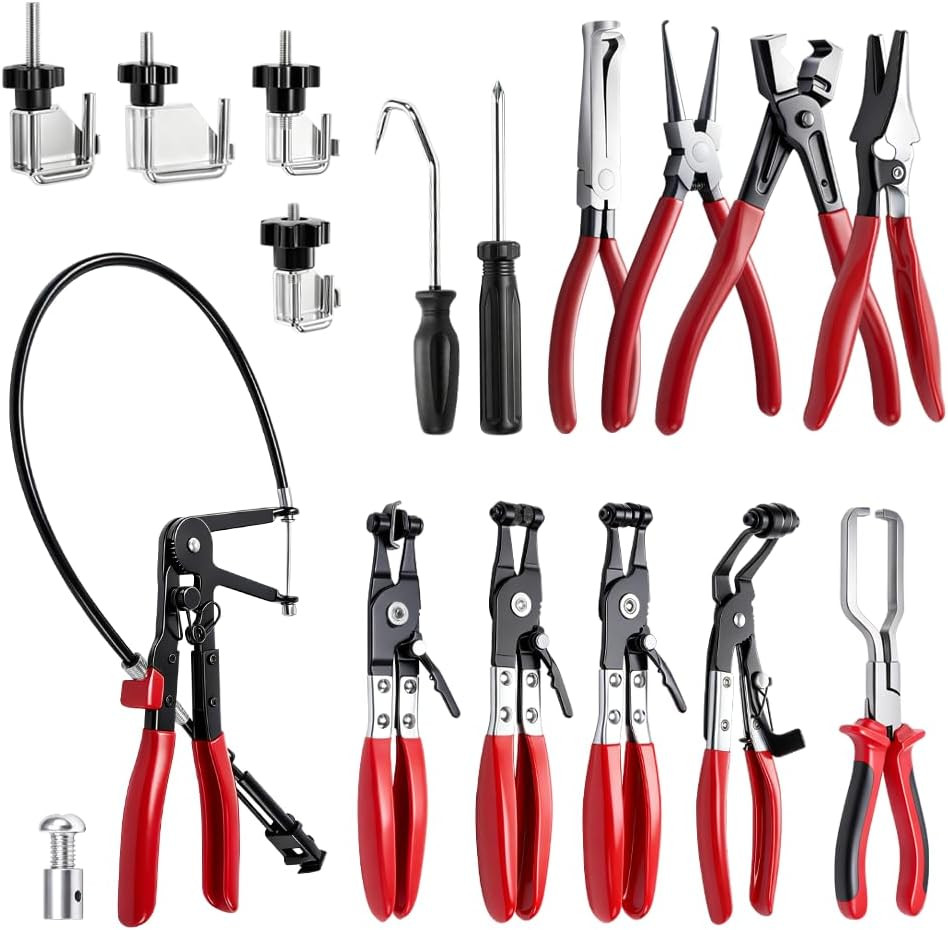 16-Piece Hose Clamp Pliers Set, Hose Clamp Removal Installation Tool