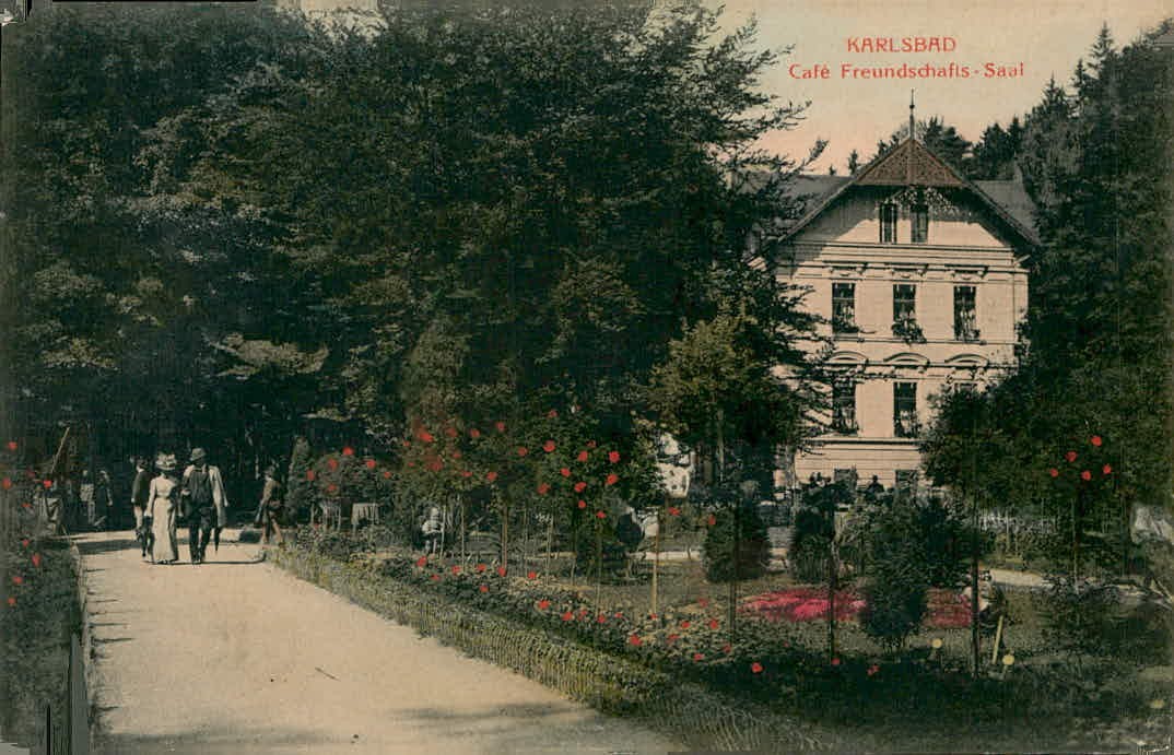 Karlsbad Austria Cafe Freundschafts-Saal 1910 Vintage Postcard