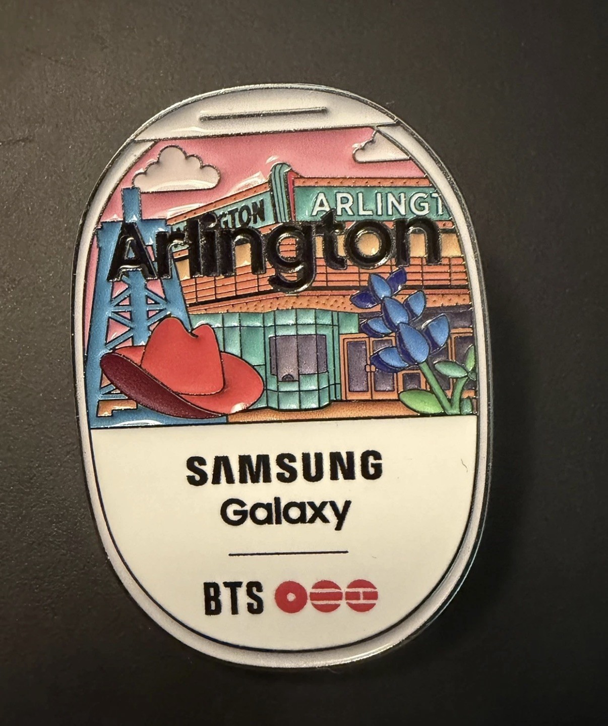 BTS World Tour Arirang Arlington Samsung Galaxy Pinback Button Pin BTS World Tour Arirang Arlington Samsung Galaxy Pinback Button Pin