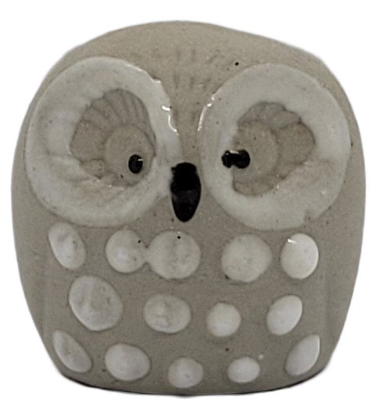 Vintage EMSON Miniature Stoneware Owl Figurine – 1.5\