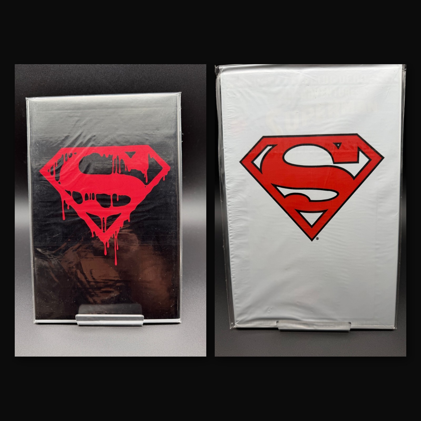 Superman 75 Black Bag + Adventures of Superman 500 White Bag SEALED Pair DC 93