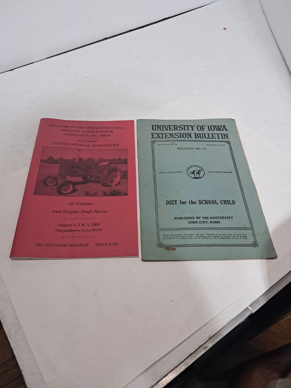 Two Collectible Pamphlets Pertaining To Iowa (s)