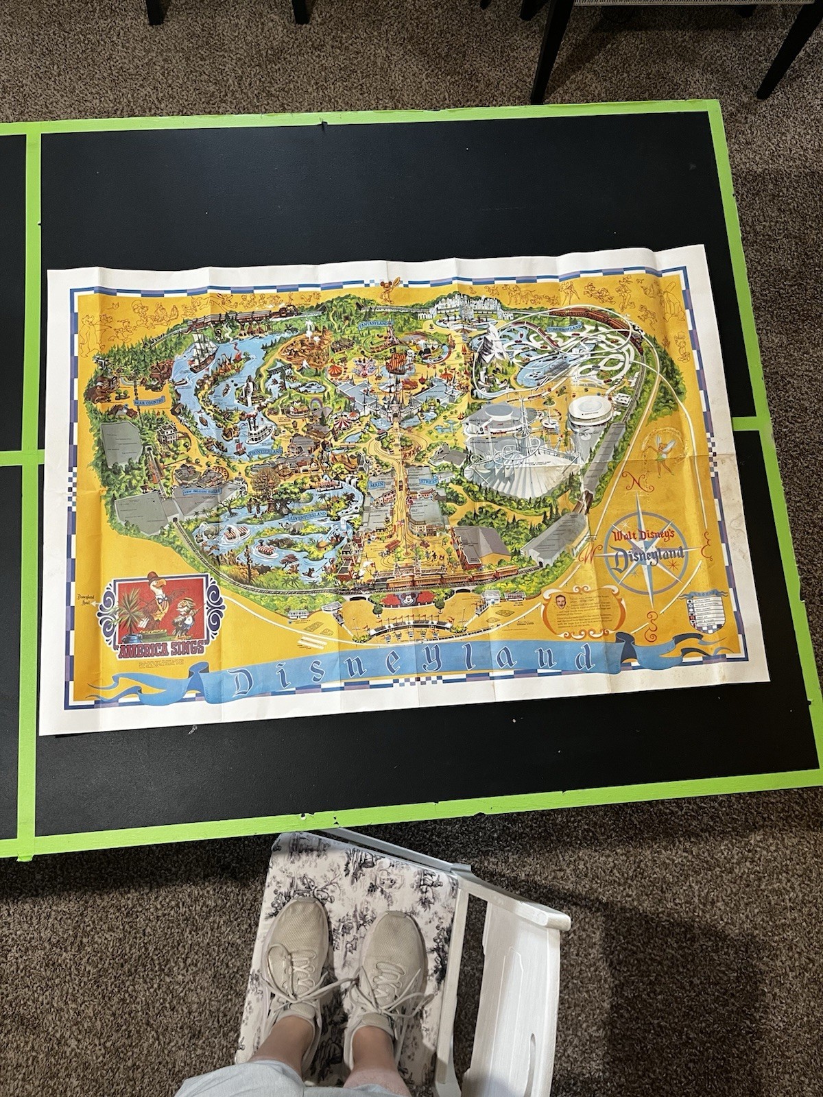 Vintage 1974 Disneyland Wall Map Poster Guide Walt Disney 30